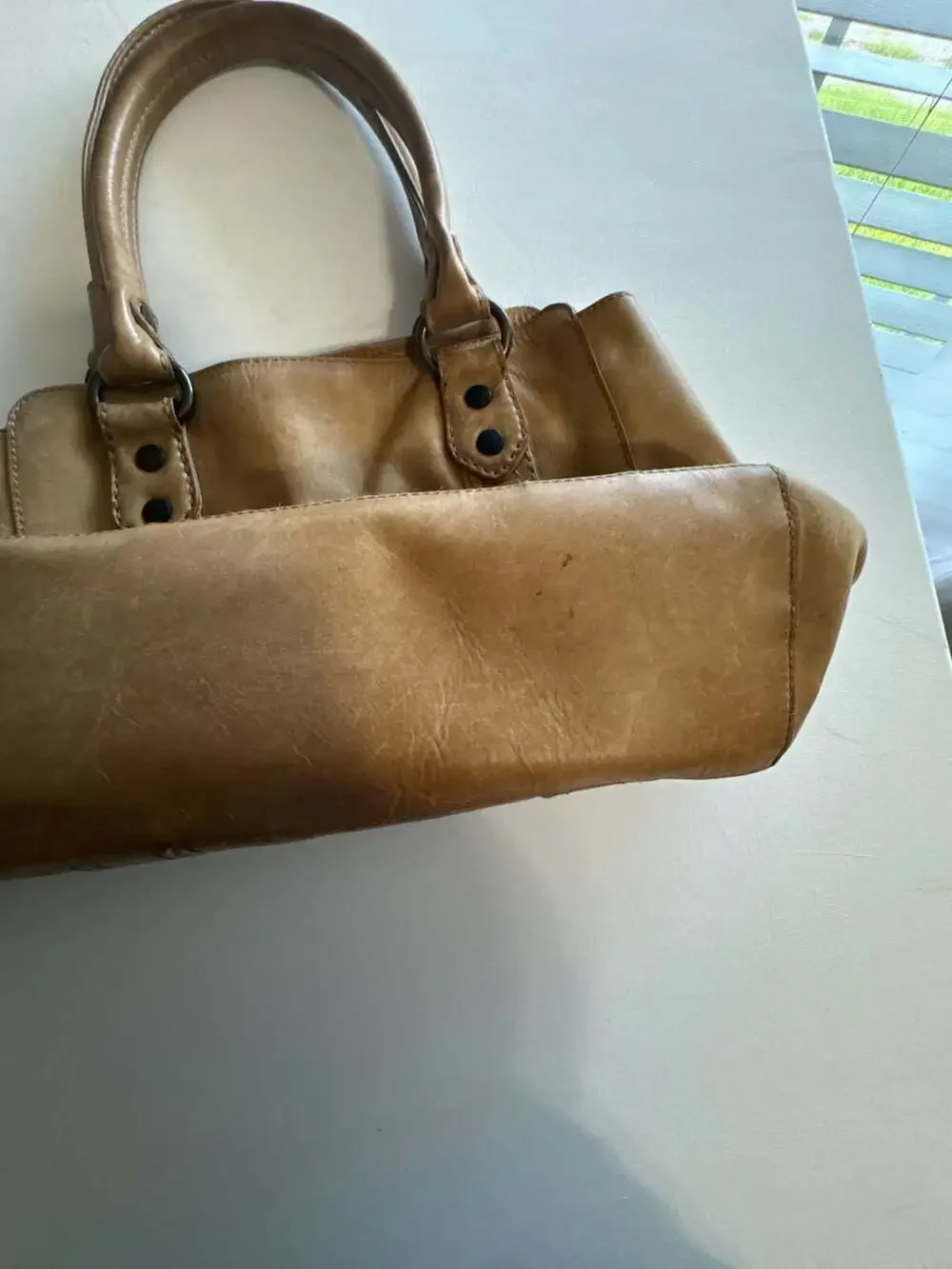 Frye Melissa Tan Leather Hobo Shoulder Bag